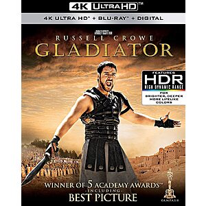 Gladiator (4K UHD + Blu-ray + Digital) $14.99 Amazon.com
