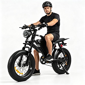 Offroad Velo A05 1500W Peak Mountain e-Bike 48V 15Ah 31mpg 20in x 4in Fat Tires throttle & peddle assist $401 + Free Shipping $401.4