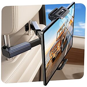 LISEN Car Backseat Headrest Phone & Tablet Holder w/ 360° Rotation & Extendable Arm (Fits 4.7" to 12.9" Devices) $7.99 + Free Shipping w/ Prime or on $35+