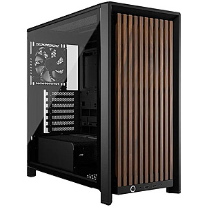 Corsair FRAME 4000D WOOD RS Mid-Tower ATX PC Case w/ 4x RS120 PWM Fans (Black or White/Walnut) $109.99 + Free Shipping