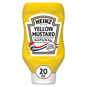 Heinz Yellow Mustard, 20 oz Bottle after clipping 25% off coupon and S&S $1.6