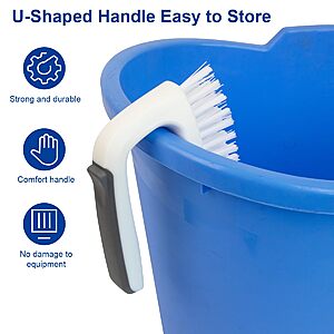 CELOX Carpet Cleaning Brush, Heavy Duty Scrub Brush with Handle, 2 Pack, White $6.98
