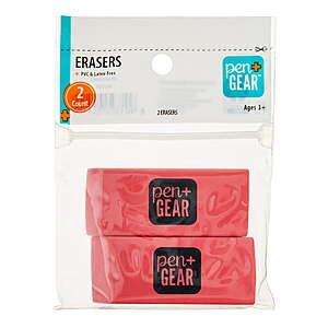 2-Count Pen+Gear Pink Block Erasers $0.47, Washable School Glue $0.25 + Free Shipping w/ Walmart+ or on $35+