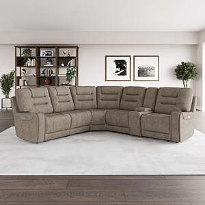 Barcalounger Carmelo Fabric Power Reclining Sectional with Power Headrests $1699.99