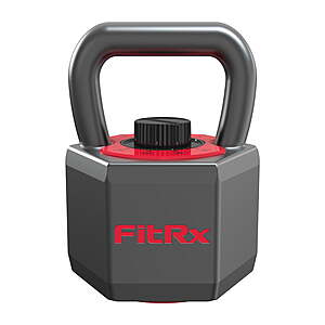 $89: FitRx SmartStack Wide Handle Adjustable Kettlebell for Home Gym Workouts, 25-40 lbs, Black at Walmart