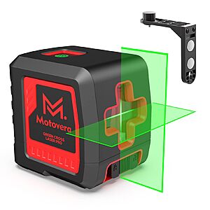 Motovera Self-Leveling Laser Level, 100Ft Green Cross Line Rotary Laser Tool $24.64