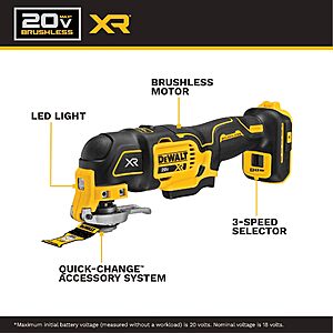 DeWALT 20V Max XR Oscillating Variable Speed Multi-Tool Kit (DCS356D1) $99 + Free Shipping