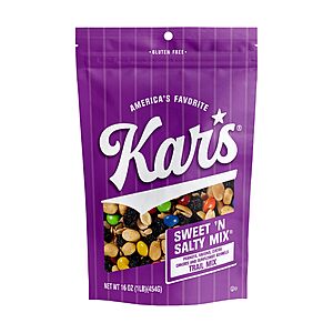 Kar’s Nuts Sweet ‘N Salty Trail Mix, 16 oz Resealable Pouch (Pack of 6) $20.98 + Free S&H w/ Prime or $35+