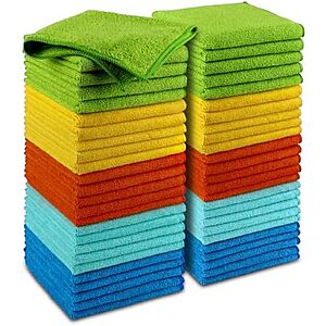 [SnS] $12.10* | 50-Count 12"x12" AIDEA Microfiber Cleaning Cloths (Multicolor Pack) at Amazon