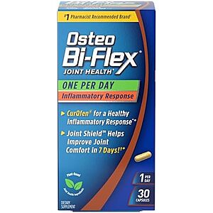 [SnS, AC] $16.49 | 2 × 30-Count Osteo Bi-Flex One Per Day Inflammatory Response CurQfen Plant-Based Supplement ($8.25 each) at Amazon