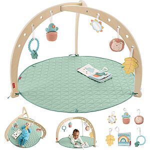 Fisher-Price Baby Tummy Time & Play Deluxe Activity Gym w/ Wooden Frame & 6 Sensory Toys $24.45 + Free Shipping w/ Prime or on $35+