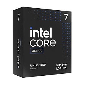 Intel Core Ultra 7 270K 24-Core Desktop Processor with 8 Performance Cores + 16 Efficient Cores Up to 5.5GHz LGA 1851 BX80768270K $311.45 + Free Shipping