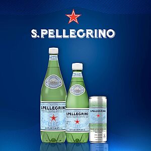 S.Pellegrino Sparkling Natural Mineral Water, 33.8 fl oz. Plastic Bottles (Pack of 12) $14.46 after S&S 40% coupon