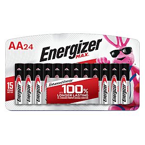 Energizer AA Batteries, MAX Double AA Battery Alkaline, 24 Count $12.99