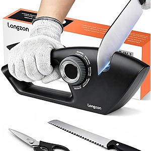 Longzon 6 in 1 5 Stage Knife Sharpener with Cut Resistant Glove $9.85 + Free Shipping w/ Prime or orders $35+