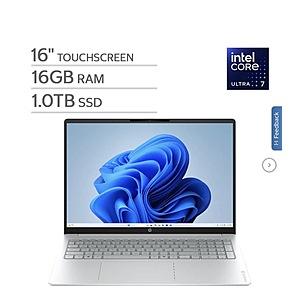 HP OmniBook 3 16" Touchscreen Laptop - Intel Core Ultra 7 Series 2 - 2K (1920 x 1200) - 16GB Memory - 1TB SSD - Windows 11 Home $799.99 Free Shipping Costco.com