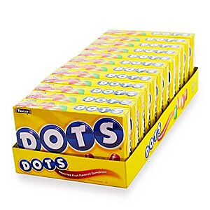 [SnS, AC] $9* | 12-Pk 6.5-Oz DOTS Original Gummy Candy Boxes at Amazon