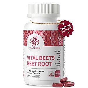 90-Count iMATCHME Vital Beets 1800mg Beet Root Capsules 8-in-1 Heart & Circulation Complex $8.09 + Free Shipping w/ Prime or on $35+
