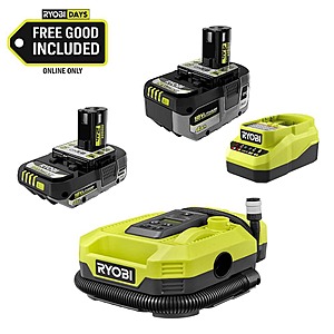 Ryobi ONE+ 18V HIGH PERFORMANCE Kit w/ 4.0 Ah Battery, 2.0 Ah Battery, Charger, & FREE ONE+ Cordless Inflator/Deflator $99