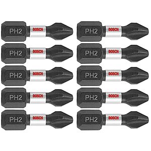 10-Pack Bosch Impact Tough 1" Phillips #2 Screwdriving Insert Bits $4.09 + Free Shipping w/ Prime or on $35+