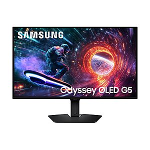 Samsung 27” Odyssey OLED G5 (G50SF) QHD & QD-OLED Gaming Monitor, 180Hz Refresh Rate, 0.03ms (GtG) Response Time, NVIDIA G-Sync Compatible, AMD FreeSync, LS27FG500SNXZA