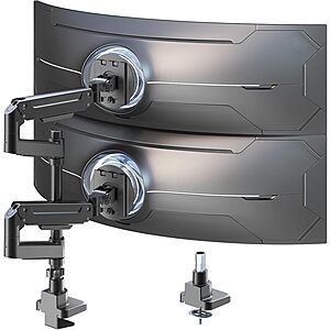 PUTORSEN Heavy-Duty Vertical Dual Monitor Gas Spring Desk Mount (Up to 49" Monitors, Black) $67.99 + Free Shipping
