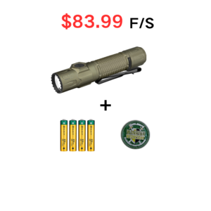Olight Warrior Ultra 2500 Lumens Tactical Flashlight + 4-Pack Ostation B Pro AAA Batteries + Warrior Wednesday Mini Badge $84 + Free Shipping