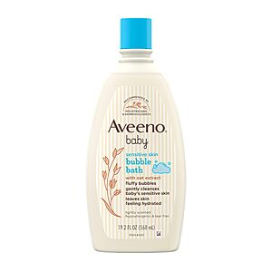 19.2-Oz  Aveeno Baby Sensitive Skin Bubble Bath w/ Oat Extract $4.38 w/ S&S + Free Shipping w/ Prime or on $35+