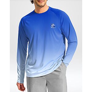 Pudolla Men's Sun Protection Long Sleeve Fishing Swim Shirts w/ UPF 50 (Various)  $13.91 + Free Shipping w/ Prime or on $35+