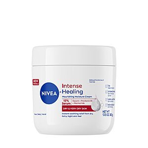 NIVEA Intense Healing Body Cream for Dry Skin with Glycerin, Provitamin B5 and Niacinamide, 72-Hour Moisture, Non-Greasy Body Moisturizer 13.5 Oz Jar $5.79