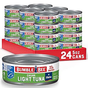 [SnS, AC] $12.40* | 24-ct 5-oz Bumble Bee Chunk Light Tuna In Water at Amazon