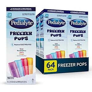 [SnS, AC] $11.37* | 64-Pk Pedialyte Electrolyte Solution Freezer Pops (4 Flavor Variety) at Amazon