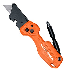 Klein Tools Folding Utility Knife With Driver one_size in Orange | 44304 $14.98