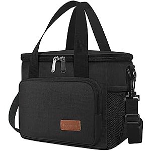 $7.99* | Reusable Insulated Lunch Box w/ Shoulder Strap (black) at Amazon