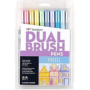 $10.19* | 10-Pk Tombow Dual Brush Pen Art Markers (Pastel) at Amazon