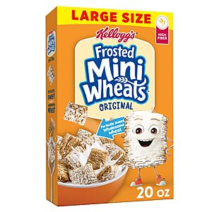 20-Oz Large Size Kellogg’s Frosted Mini-Wheats Breakfast Cereal $3.79 w/ S&S + Free Shipping w/ Prime or on $35+