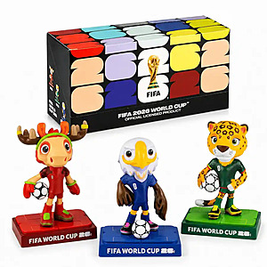 3-Pack FIFA 2026 World Cup Official Mascot Figurines (Maple, Zayu & Clutch) $59.99 + Free Shipping