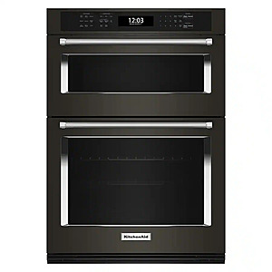 KitchenAid - 30" Built-In Electric Convection Double Wall Combination with Microwave and Air Fry Mode Black Stainless Steel $1001.99 at Best Buy