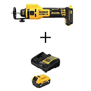 Dewalt 20V XR Lithium-Ion Cordless Rotary Drywall Cut-Out Tool with 20V MAX XR 5.0 Ah Battery Pack and Charger $223