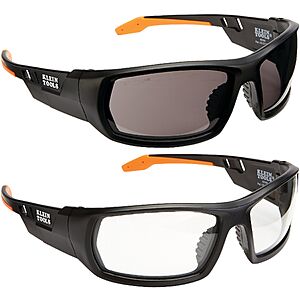 Klein Tools Clear/Gray Professional Safety Glasses Lens Combo Pack, 2-Pair Rubber one_size in Black | 60175R $13.98