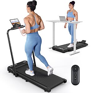 THERUN Walking Pad Treadmill with Handle Bar, APP & 10% Incline(48"D x 22"W x 4.5"H) $99.99 + Free S&H at Amazon