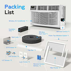 $424ac FS Walmart by Humsure: PhiloDeco 14000 BTU Window Air Conditioner 700 sq ft. 24hr timer, , LED Screen, with Remote Control, Can Be Used as a Dehumidifier