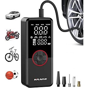 [Prime, AC] $13.49* | InflaVive Cordless Portable 150 PSI Tire Inflator Air Compressor at Amazon