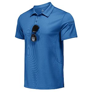 PINSPARK Men's Polo Shirts 3 Button Quick Dry Performance Collared Casual Shirt Short Sleeve Golf Polos for Men $8.99
