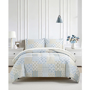 3-Piece Comforter Sets (Twin, Full/Queen or King) Patchwork, Plaid & More $22.99 + Free Pickup at Macys or Free Shipping on $39+