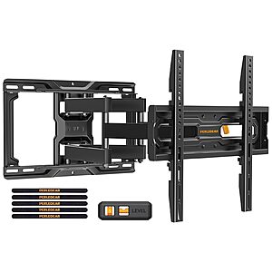 Perlegear Full Motion TV Wall Mount for 26-74 inch TVs, Height Adjustable TV Mount, Pre-Assembled Wall Mount TV Bracket with Tool-Free Tilt, Swivel, Fits 16” Studs, 99 lbs $28.45