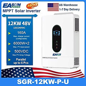 EASUN Power 12KW Split Phase Hybrid Solar Inverter 48V 120V/240V Dual MPPT WiFi $838 + Free Shipping