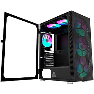 Montech X3 Mesh , 3 x 140mm& 3 x 120mm Fixed RGB Lighting Fans (Pre-Installed) ATX Mid-Tower Case + Montech BETA 2 550W PSU $69.99