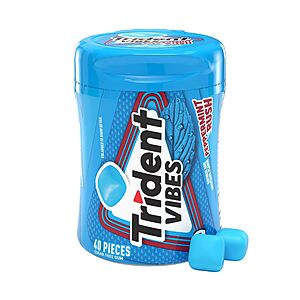 Trident Vibes, Peppermint Rush Gum, Regular Size, 40 Piece Bottle (Subscribe & Save) $2.62