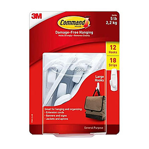 12-Pack Command Large Utility Utility Hook + Free 100 Sheets/Ream Astrobrights Colored Paper (Assorted, 24 lbs., 8.5" x 11") $3.61 + Free Store Pickup at Staples